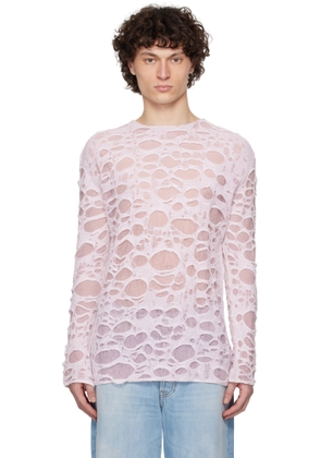 Acne Studios Pink & White Layered Knitted Sweater