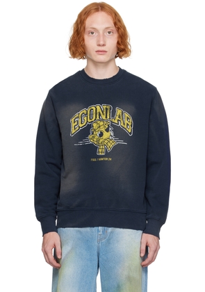 EGONlab Navy Printed-Logo Sweatshirt