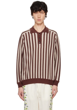Bode Brown & Off-White Hogan Stripe Polo
