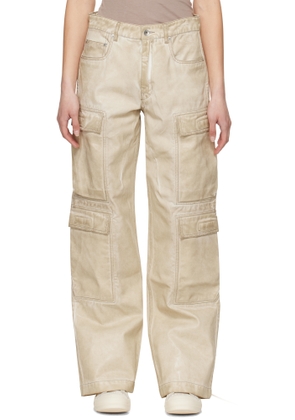 Rick Owens DRKSHDW Beige Hollywood Double Cargo Jeans