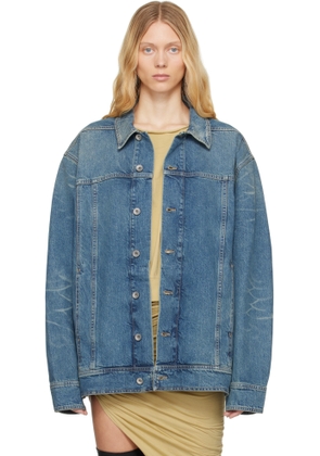 Rick Owens DRKSHDW Blue Hollywood Jumbo Worker Denim Jacket