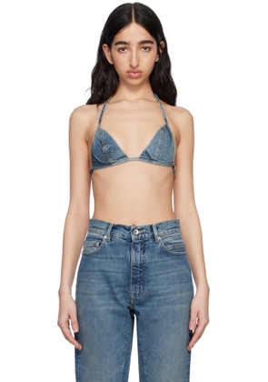 Rick Owens DRKSHDW Blue Hollywood Garment-Washed Denim Bra