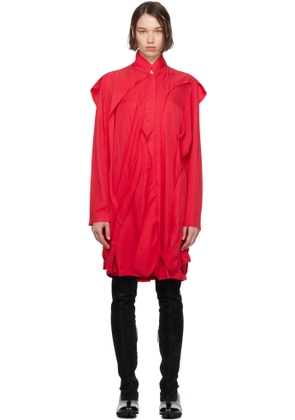 Kiko Kostadinov Red Potnia Shirt Midi Dress
