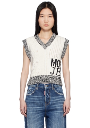 Moschino Jeans Off-White Urban Knit Vest