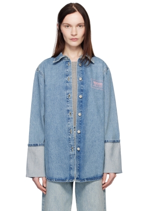 Moschino Jeans Blue Oversized Denim Shirt