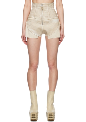 Rick Owens DRKSHDW Beige Hollywood Dirt Cutoffs Denim Shorts