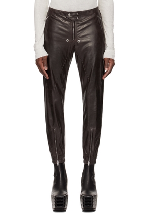 Rick Owens Brown Hollywood Luxor Leather Pants
