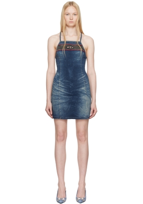 Diesel Blue De-Pilu-Dress-S Denim Minidress