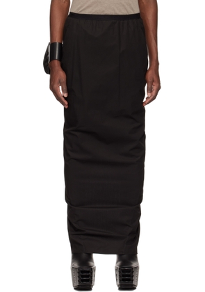 Rick Owens Black Hollywood Soft Pillar Long Skirt