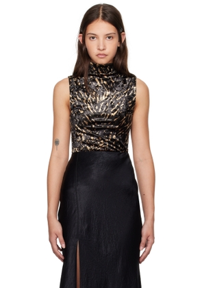 Nanushka Black & Brown Annyka Turtleneck