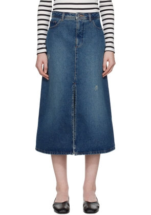 A. P.C. Indigo Georgia Denim Midi Skirt