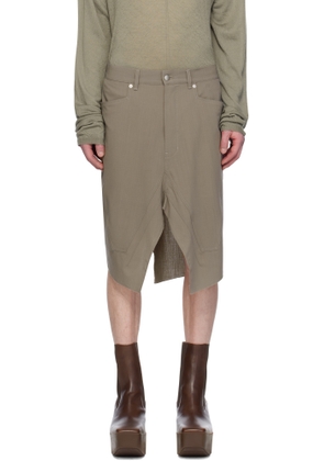 Rick Owens Gray Hollywood Slivered Skirt