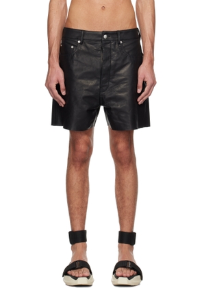 Rick Owens Black Hollywood Geth Leather Shorts