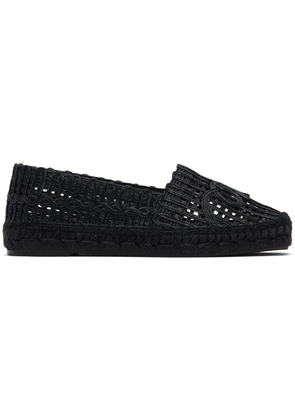 Weekend Max Mara Black Raffia-Effect Espadrilles