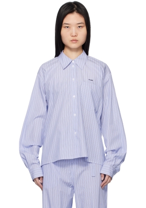 Pushbutton Blue Stripe Square Shape Shirt