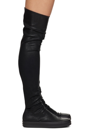 Rick Owens DRKSHDW Black Hollywood High Sock Sneaks Tall Boots
