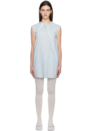 MM6 Maison Margiela Blue Shirting Darting Minidress