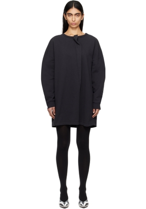MM6 Maison Margiela Black Sweat Jersey Darting Minidress