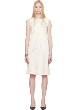 MM6 Maison Margiela Off-White Satin Stretch Convertible Midi Dress