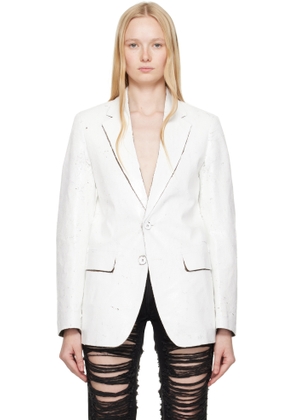 MM6 Maison Margiela White Hand-Coated Blazer