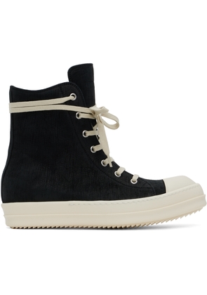 Rick Owens Black Hollywood Bull Leather Sneakers
