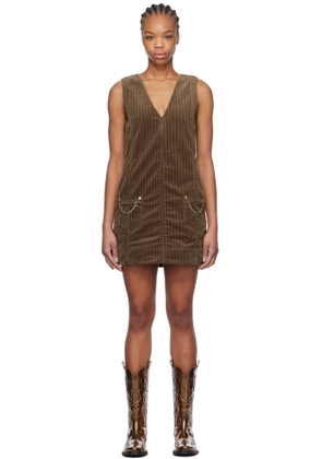 GANNI Brown Corduroy Minidress