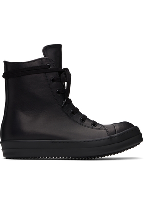 Rick Owens Black Hollywood Leather Sneakers