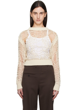 MM6 Maison Margiela Off-White Messy Filet Crewneck