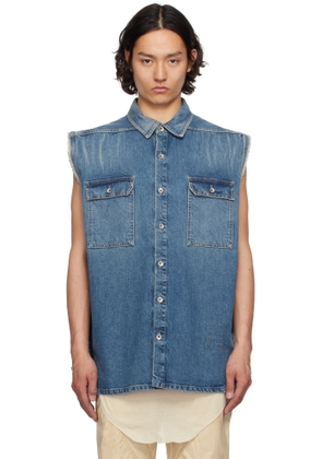 Rick Owens DRKSHDW Indigo Hollywood SL Tommy Jumbo Denim Overshirt