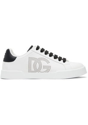 Dolce & Gabbana White Calfskin Portofino Sneakers