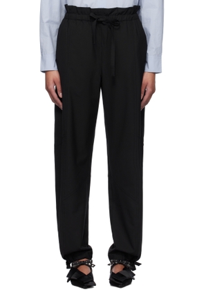 GANNI Black Drapey Melange Elasticated Waist Trousers