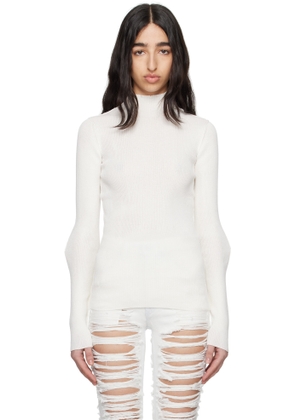 MM6 Maison Margiela Off-White Elbow Patch Turtleneck