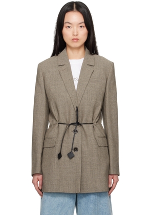 Lanvin Brown Belted Wool Blazer