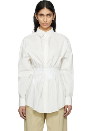 MM6 Maison Margiela Off-White Cotton Poplin Taped Shirt