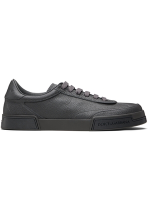 Dolce & Gabbana Gray Calfskin Portofino Yacht Sneakers