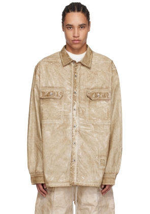 Rick Owens DRKSHDW Beige Hollywood Jumbo Overshirt