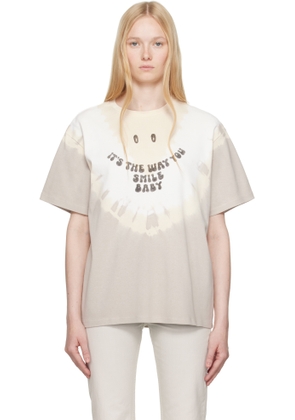 MM6 Maison Margiela Gray & Off-White Interlock Cotton Jersey T-shirt