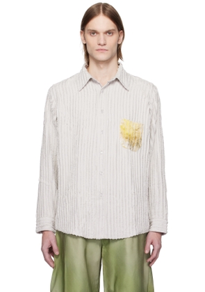 Collina Strada Gray Flower Drip Convention Shirt