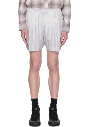 Collina Strada Blue Flower Stripe Odeon Boxer Shorts