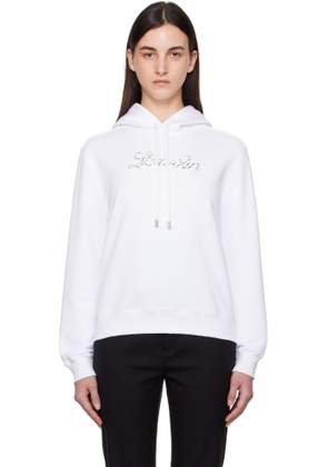 Lanvin White 'Lanvin' Bead Embroidered Hoodie