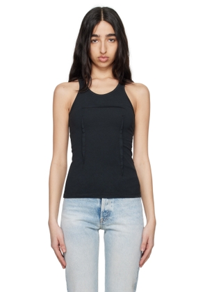 MM6 Maison Margiela Black Heavy Cotton Jersey Tank Top