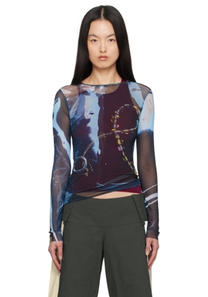 Serapis Black Shining Gem Tight Mesh T-Shirt