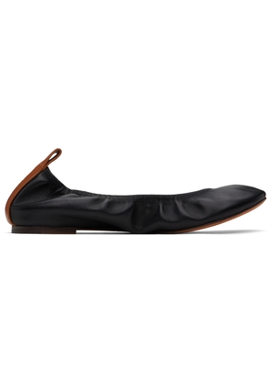 Lanvin Black Leather Ballerina Flats