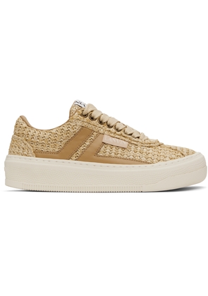 Lanvin Beige 'Lanvin' Cash Raffia Sneakers