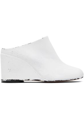MM6 Maison Margiela White & Black Anatomic Slipper Mules