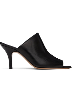 MM6 Maison Margiela Black Oil Sandal Mules