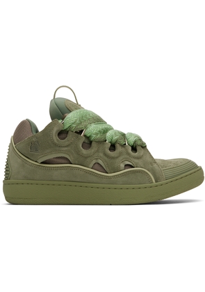 Lanvin Khaki Curb Leather Sneakers