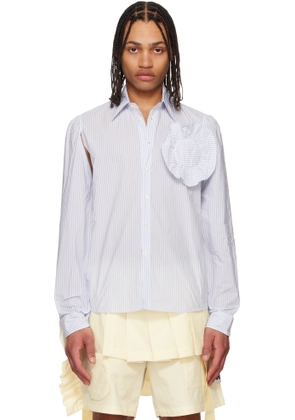 Walter Van Beirendonck Blue & Off-White Flower Shirt