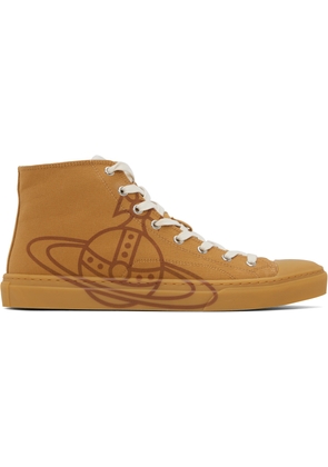 Vivienne Westwood Tan High Top Canvas Plimsoll Sneakers