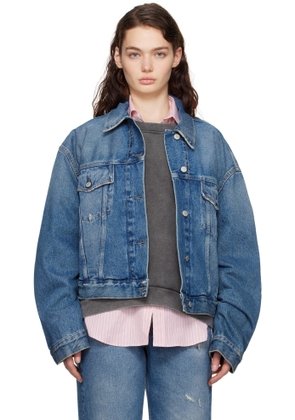 Acne Studios Blue Relaxed Cropped Fit Denim Jacket